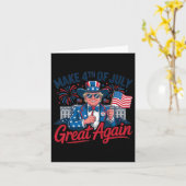 Fireworks Funny Trump Patriotic American Happy 4th カード (黄色い花)