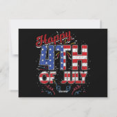Fireworks Happy 4Of 7月アメリカ国旗American 4O シーズンカード (裏面)
