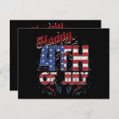 Fireworks Happy 4Of 7月アメリカ国旗American 4O シーズンカード (正面/裏面)