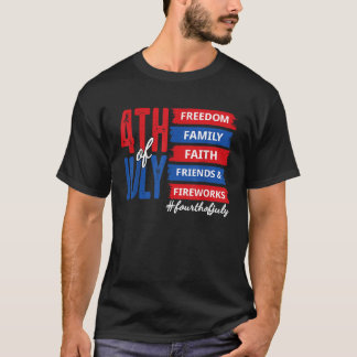 Fireworks Happy 4Of 7月アメリカ国旗American 4O Tシャツ