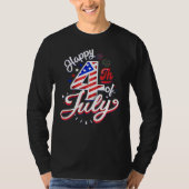 Fireworks Happy 4th Of July US Flag American 4th O Tシャツ (正面)