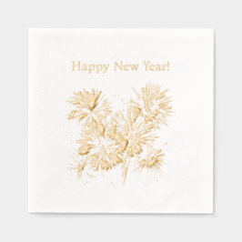 Fireworks Happy New Year 箔ナプキン