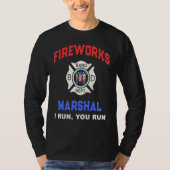 FIREWORKS MARSHAL America Firefighter Pyro Technic Tシャツ (正面)