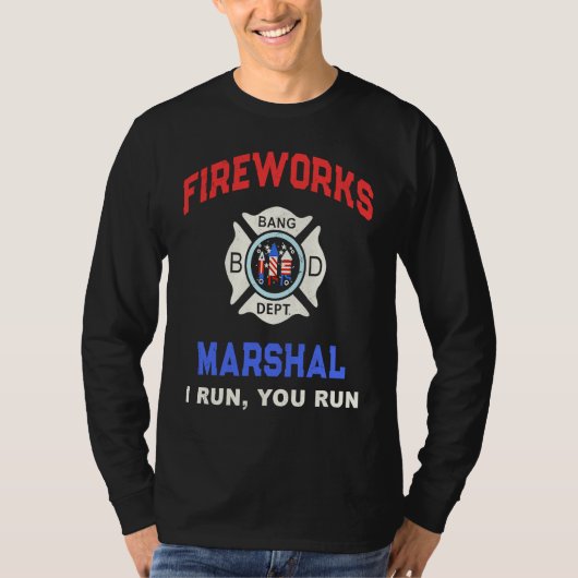 FIREWORKS MARSHAL America Firefighter Pyro Technic Tシャツ (正面)