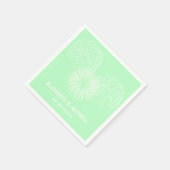 Fireworks、Mint Background、Name Monogram スタンダードカクテルナプキン (角)