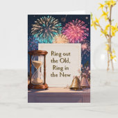 Fireworks New Year Holiday カード (黄色い花)