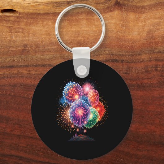 Fireworks New Year's Eve Party Long Sleeve  キーホルダー (正面)