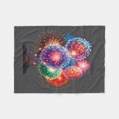 Fireworks New Year's Eve Party Long Sleeve  フリースブランケット (正面(横))