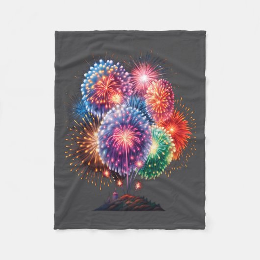 Fireworks New Year's Eve Party Long Sleeve  フリースブランケット (正面)