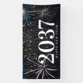 Fireworks New Years Party Banner 横断幕 (縦)
