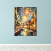 Fireworks over Venice Canvas Wall Art キャンバスプリント (インサイチュ (ウッドフロア))