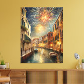 Fireworks over Venice Canvas Wall Art キャンバスプリント (インサイチュ (リビング))