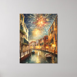 Fireworks over Venice Canvas Wall Art キャンバスプリント