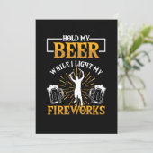 Fireworks Pyrotechnician Beer Firecracker Fun Gift 招待状 (スタンド正面)