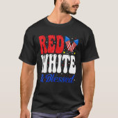 Fireworks Red White Blessed Proud American USA 4th Tシャツ (正面)