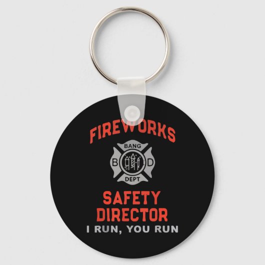 Fireworks Safety Director I 走 You 走 おもしろい  4th キーホルダー (正面)