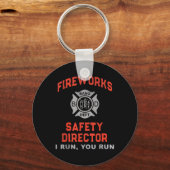 Fireworks Safety Director I 走 You 走 おもしろい  4th キーホルダー (正面)