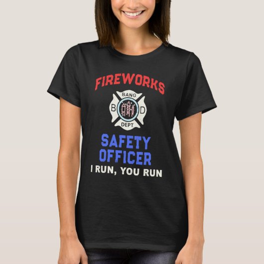 FIREWORKS SAFETY OFFICER America Firefighter Pyro Tシャツ (正面)