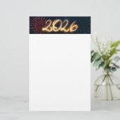 Fireworks Sparkling Happy New Year 2026 便箋 (スタンド正面)