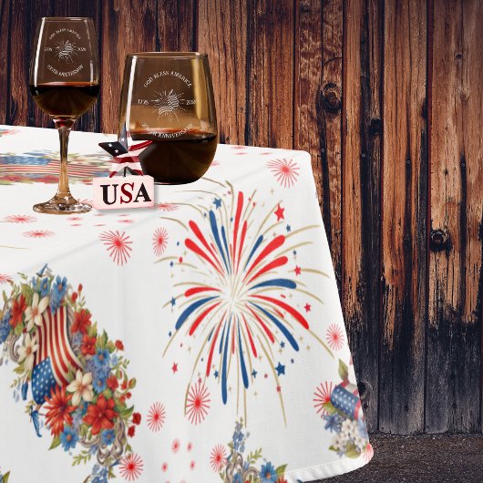 Fireworks Sparks Independenceパーティー テーブルクロス