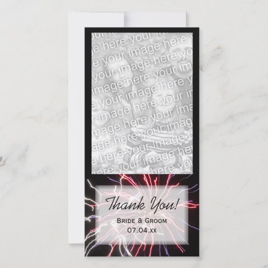 Fireworks Summer 結婚's Thank You Photo Card サンキューカード (正面)