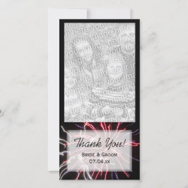 Fireworks Summer 結婚's Thank You Photo Card サンキューカード