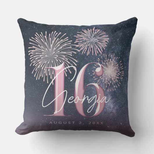 Fireworks Sweet 16 Midnight赤面ID984 クッション (正面)