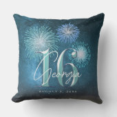Fireworks Sweet 16 Teal ID984 クッション (正面)