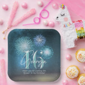 Fireworks Sweet 16 Teal ID984 ペーパープレート (パーティー)