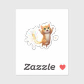 Fireworks Tail Cat Jumping Feline New Year Sparkle シール (シート)