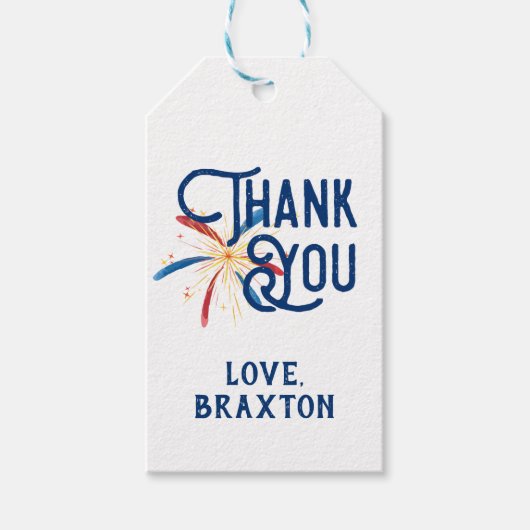 Fireworks Thank Youラベル ギフトタグ (正面)