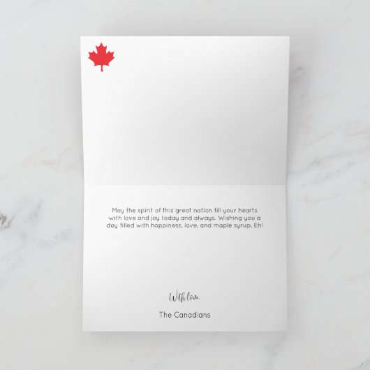 Fireworks Toronto CN Tower Happy Canada Day カード (内部)
