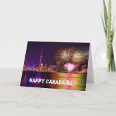 Fireworks Toronto CN Tower Happy Canada Day カード (正面)