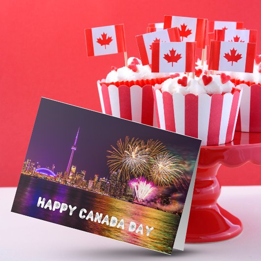 Fireworks Toronto CN Tower Happy Canada Day カード