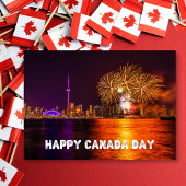 Fireworks Toronto Skyline Happy Canada Day カード