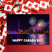 Fireworks Toronto Skyline Happy Canada Day カード