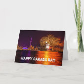 Fireworks Toronto Skyline Happy Canada Day カード (正面)