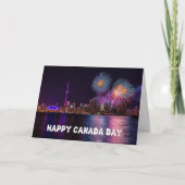 Fireworks Toronto Skyline Happy Canada Day カード (正面)