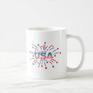 Fireworks USA愛国的赤白青 コーヒーマグカップ
