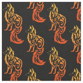 Fireyの赤い種族のキツネKitsune ファブリック