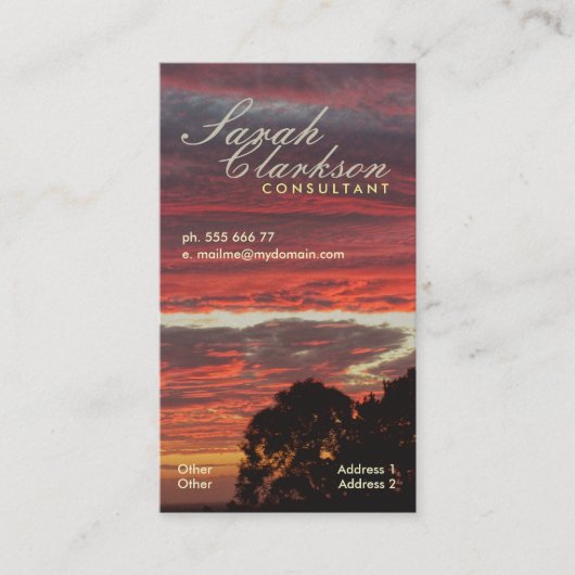 Firey Layers Skys Vertical Business Card 名刺 (正面)