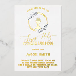 Firs Holy Communion Foil Invitation 箔招待状