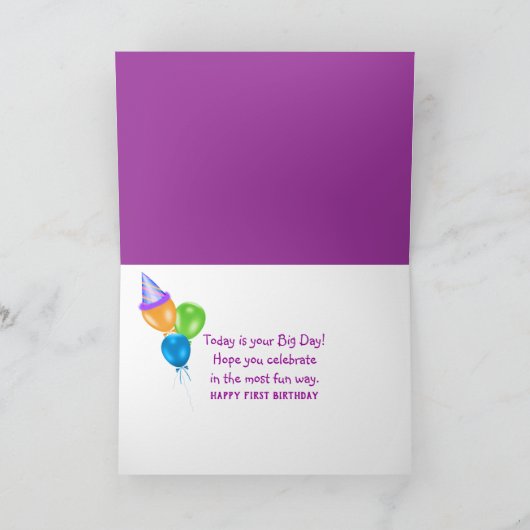 First誕生日for Girl カード (内部)