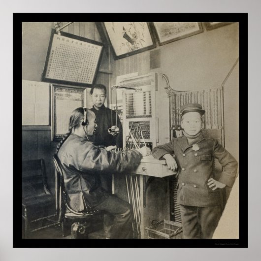 First 中国の Telephone Operator, Chinatown 1922 ポスター (正面)