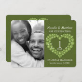 First 結婚's Anniversary Peridotグリーン写真 招待状 (正面/裏面)