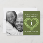 First 結婚's Anniversary Peridotグリーン写真 招待状 (正面)
