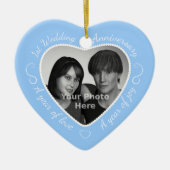 First 結婚's Anniversary Photo: Light Blue セラミックオーナメント (正面)