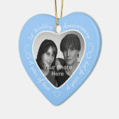 First 結婚's Anniversary Photo: Light Blue セラミックオーナメント (左)