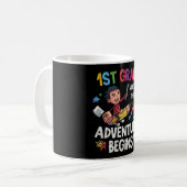 First 1st Grade Adventure School Teacher Kids Boys コーヒーマグカップ (正面左)