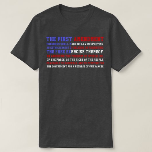 First Amendment American Pride USA Flag  Tシャツ (デザイン正面)